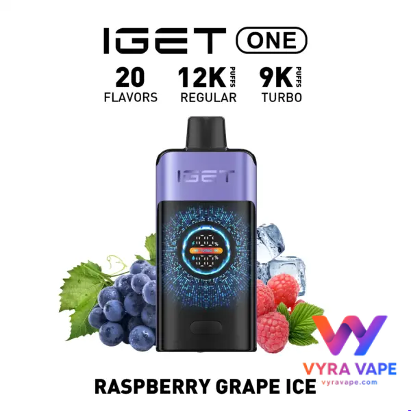 11-RASPBERRY-GRAPE-ICE-600x600 IGET ONE 12000 Puffs – Raspberry Grape Ice - Image 1