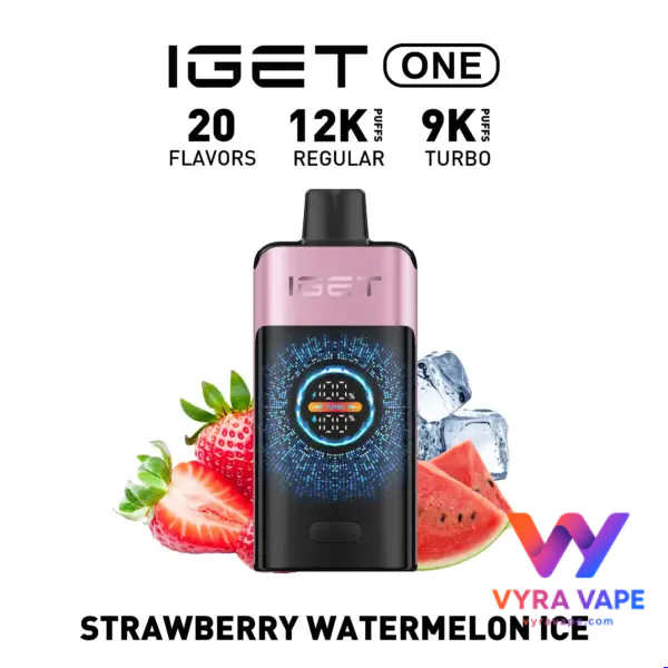 15-STRAWBERRY-WATERMELON-ICE-600x600 IGET ONE 12000 Puffs – Strawberry Watermelon Ice - Image 1