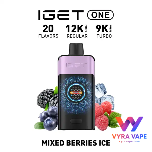 22-MIXED-BERRIES-ICE-600x600 IGET ONE 12000 Puffs – Mixed Berries Ice - Image 1