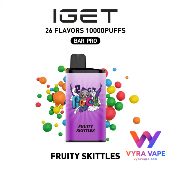 FRUITY-SKITTLES-600x600 IGET BAR PRO 10,000 Puffs – Fruity Skittles - Image 1