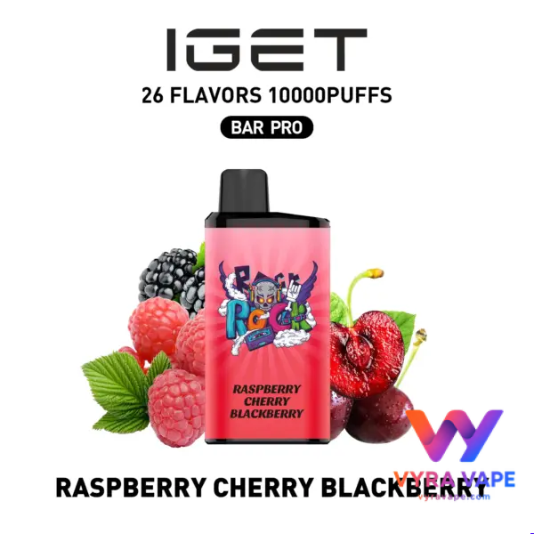 RASPBERRY-CHERRY-BLACKBERRY-600x600 IGET BAR PRO 10,000 Puffs – Raspberry Cherry Blackberry - Image 1