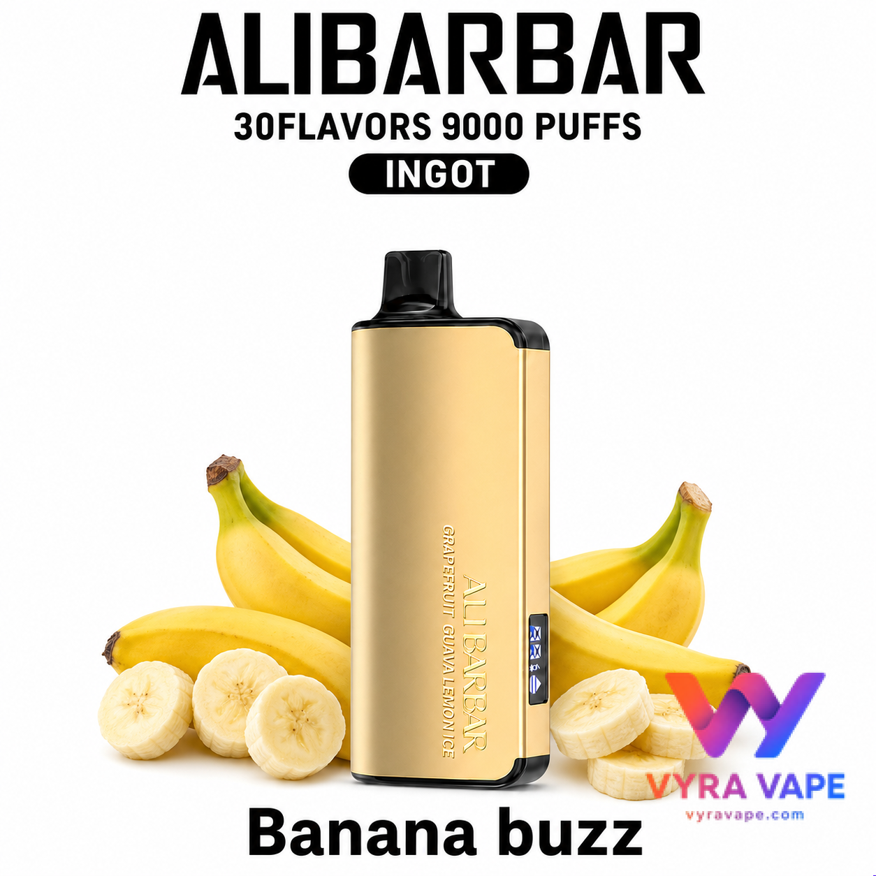 alibarbar-banana-buzz ALIBARBAR INGOT 9000 — Banana Buzz - Image 1