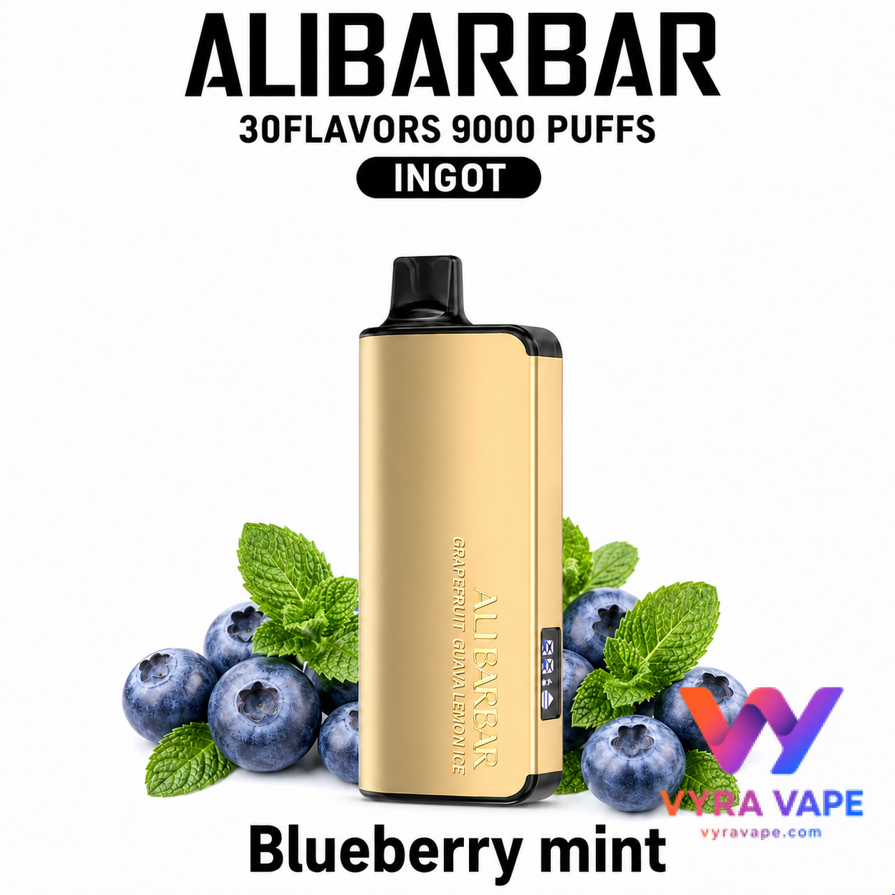 alibarbar-blueberry-mint ALIBARBAR INGOT 9000 — Blueberry Mint - Image 1