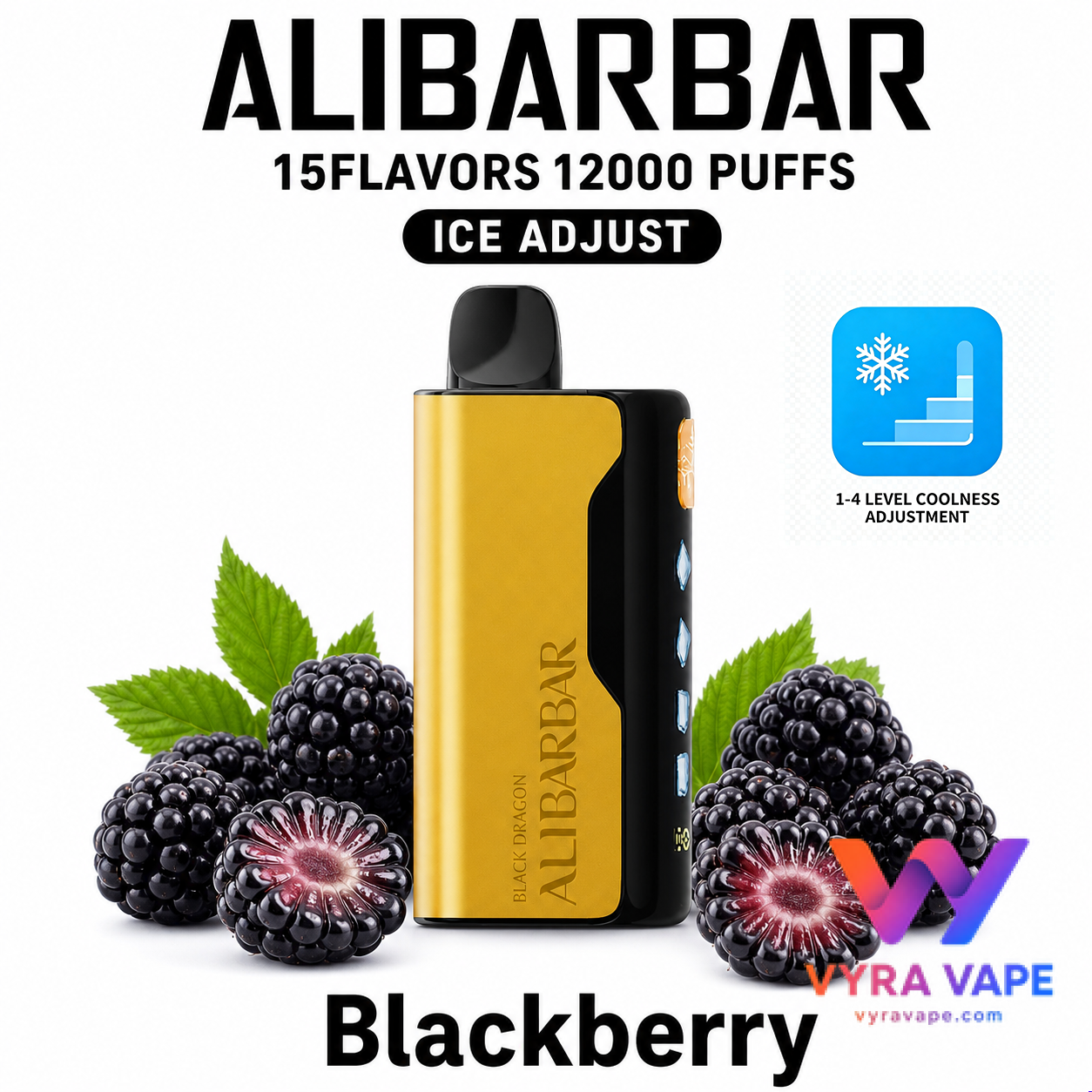 alibarbar-ice-adjust-blackberry ALIBARBAR ICE ADJUST 12000 Puffs – Blackberry Ice - Image 1