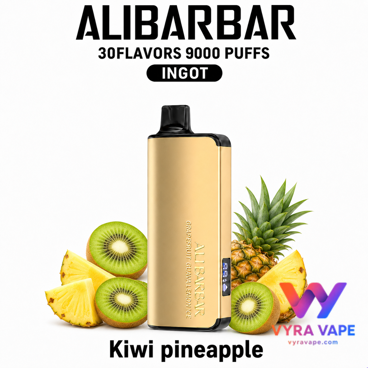 alibarbar-kiwi-pineapple ALIBARBAR INGOT 9000 — Kiwi Pineapple - Image 1