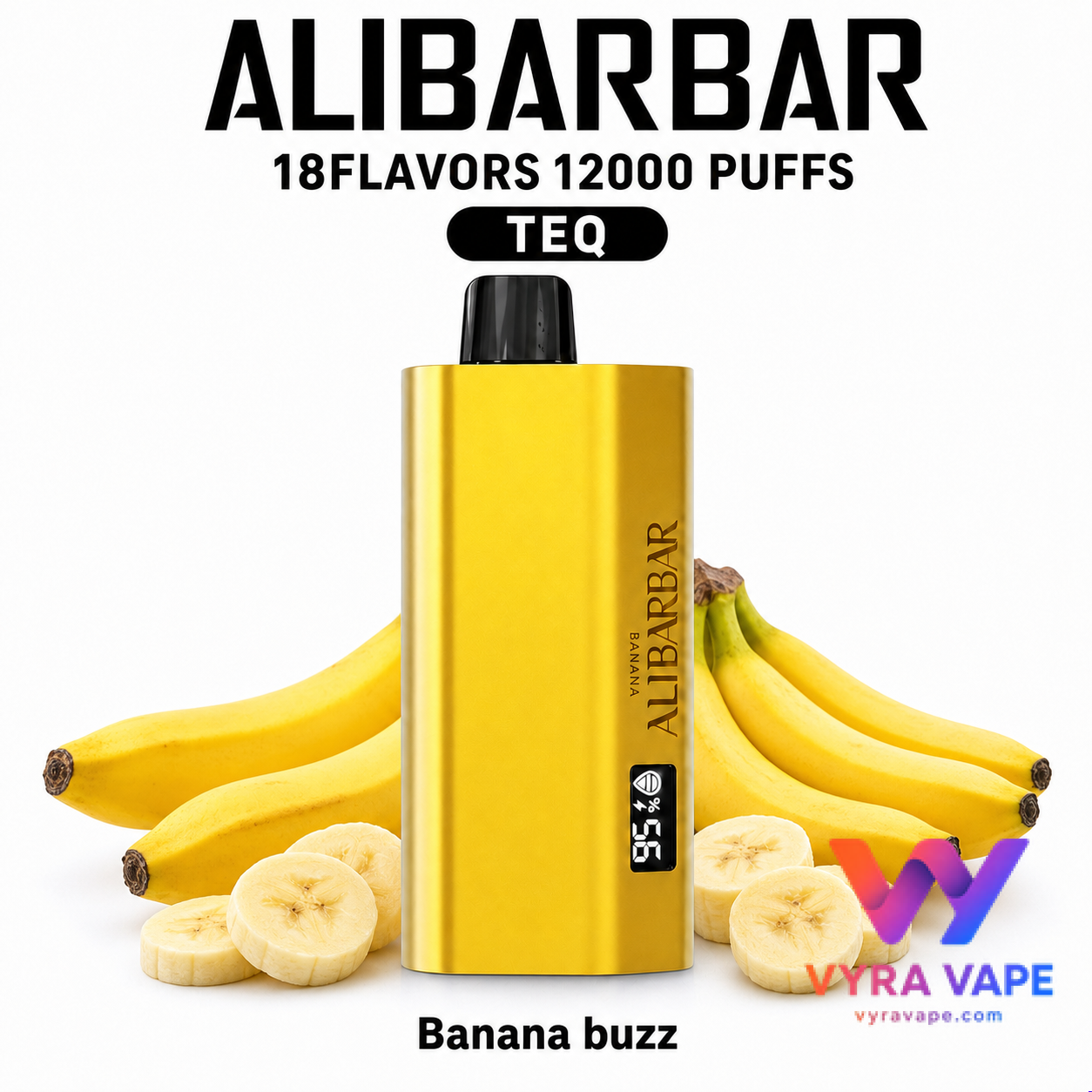 alibarbar-teq-banana-buzz ALIBARBAR TEQ 12000 Puffs – Banana Buzz - Image 1
