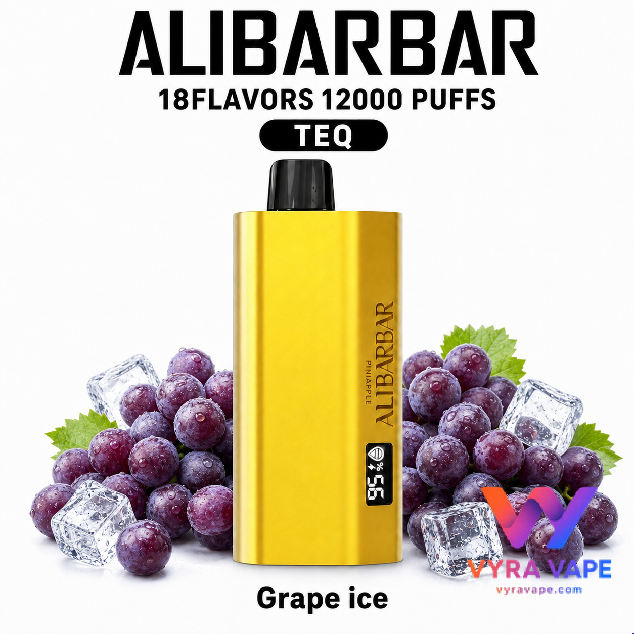 alibarbar-teq-grape-ice ALIBARBAR TEQ 12000 Puffs – Grape Ice - Image 1