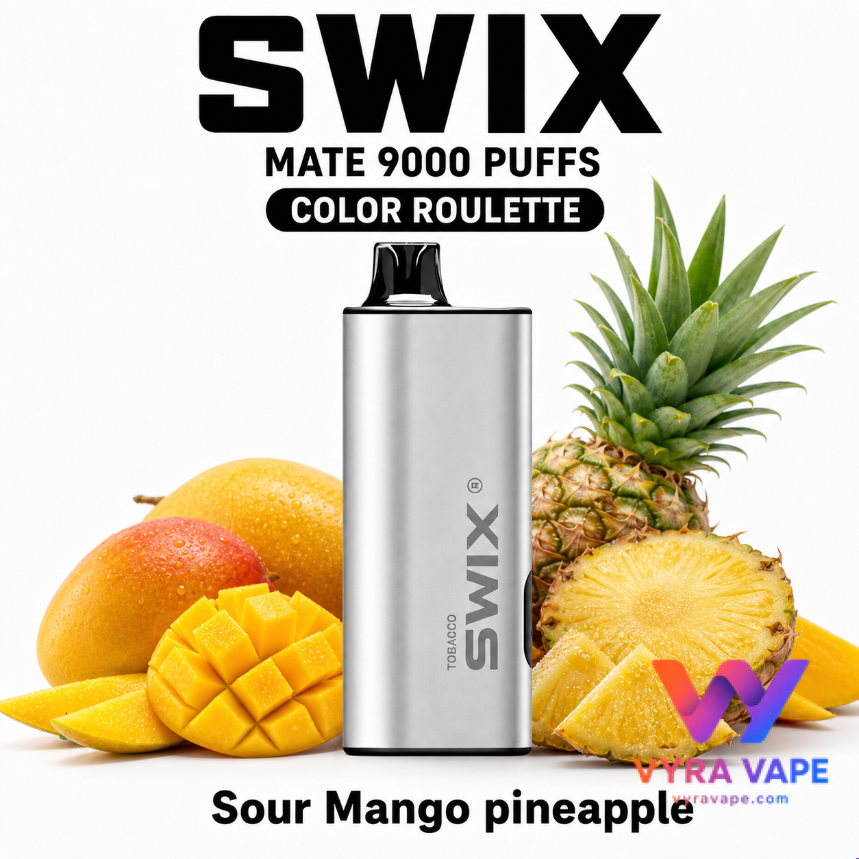 swix-color-roulette-sour-mango-pineapple SWIX MATE 9000 Puffs – Sour Mango Pineapple - Image 1